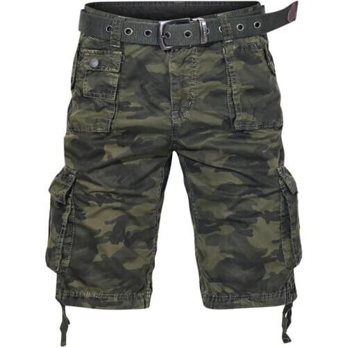 Cargo Shorts Men 2021 Summer Breeches Pocket Army Camo Male Knee Length Mens Cotton Military Clothing Camouflage Shorts