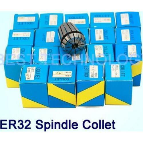 Spindle tool collet ER32 collet chuck full set 21pcs from 2 mm to 20 mm for CNC engraving milling machine spindle motor