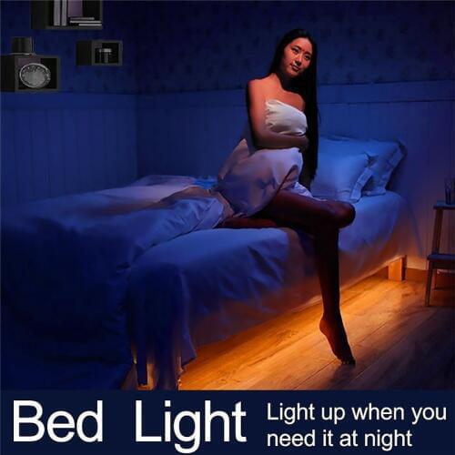Smart PIR Motion Sensor LED Strip DC 5V Bed Light With US EU Power Supply Ribbon Tape Lamp Kitchen Closet Cabinet Lighting