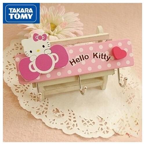 TAKARA TOMY Creative Bathroom Hook Strong Viscose Cute Cartoon Hello Kitty Wall Hanging Type Seamless Free Punch