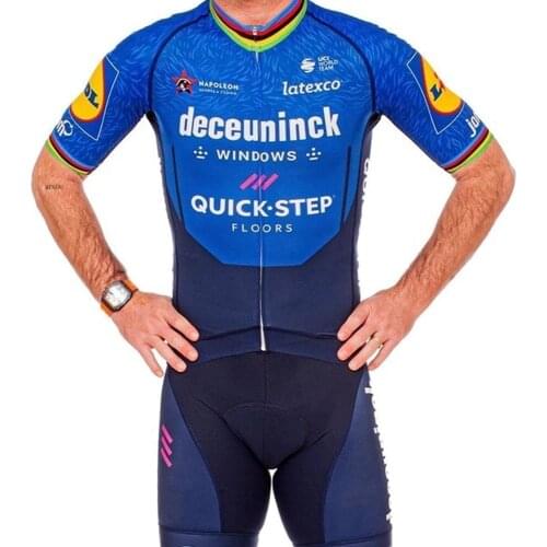 Quick step team mens summer cycling jersey suit short-sleeved clothes champion bike MTB bib 3-pocket suit ropa ciclismo maillot