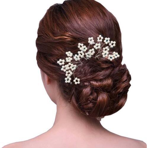 Hair Stick U Shaped Wedding Elegant Simple Beaded Hair Stick Headdress Hairpin Accessories for Bridal Wedding Hair Accessories