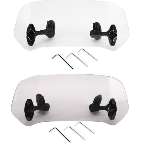 Motorcycle Windshield Extension Heighten Windscreen Adjustable Wind Rain Air Deflector Add-on Spoiler Screen