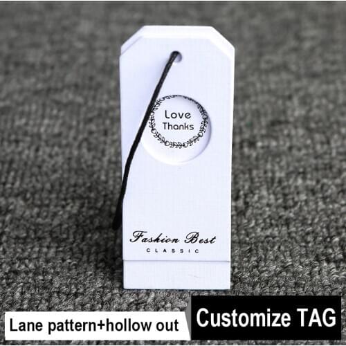 Lane Pattern+hollow out High quality hang tag /grade kraft paper tag /clothing bag label/customized printed logo swing tag
