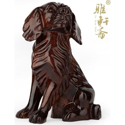 TZ vegetarian wood crafts red wood Decor Wood cute animal ornaments Zodiac dog lucky color