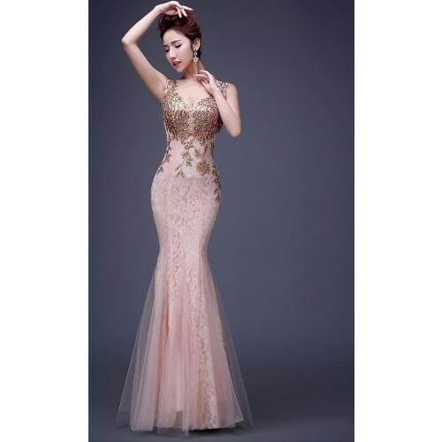Fashion Wedding Party Cheongsam Mermaid Evening Dress Chinese Style Women Elegant Qipao Sexy Fishtail dress Vestido S-3XL