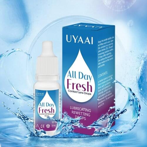 UYAAI 10ml Eye drops lens liquid lens solution Comfort Rewetting Drops Contact Lenses Drops Beauty Pupil Cleaning Health Care