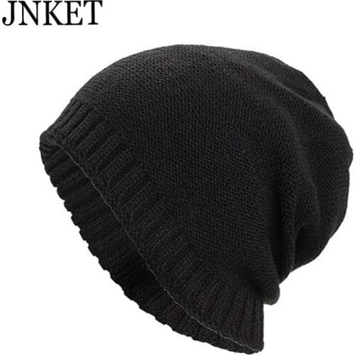 Winter Double Styles Men Womens Knitted Hat Beanies Hat Skullcap Brimless Fleece Lining Warm Elastic Knitted Caps