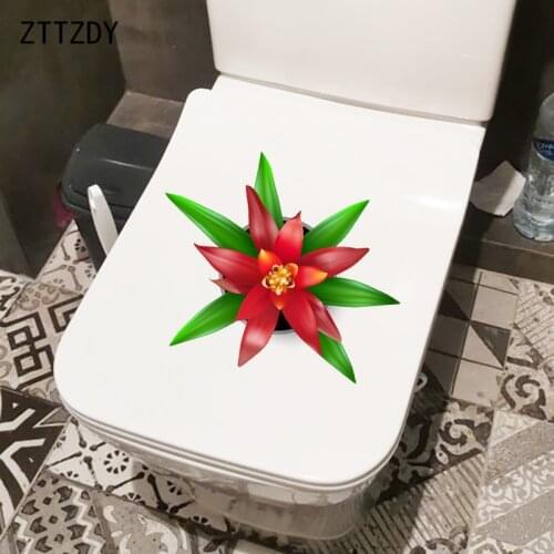 ZTTZDY 26.3×21.7CM Pterocarpus Cartoon Plant Toilet WC Accessories Home Wall Stickers Decals T6-0021