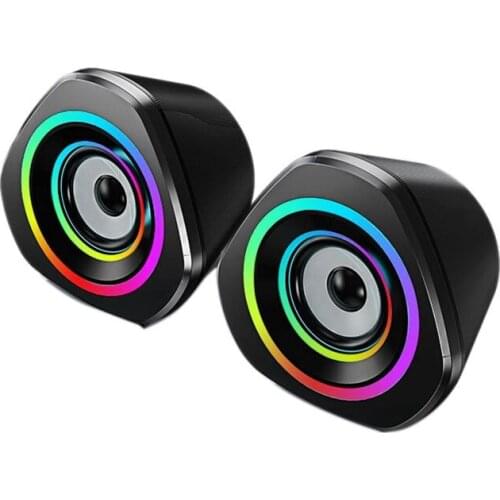 360 degree Hi-Fi Sound with Rgb Lighting Effects USB Powered Speakers for Computer Laptops