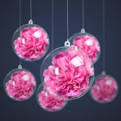 10Pairs 4-7cm Christmas Tree Decorations Balls Transparent Open Gift Present Box Hanging Ornament Christmas Decorations for Home