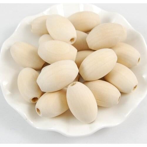 20pcs DIY Natural Ball Round Thread Wooden Spacer Beads Eco-Friendly Natural Color Wood Beads Lead-Free Wooden Balls