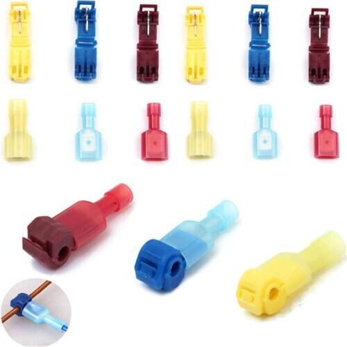 30PCS T-Tap Quick Splice Electrical Wire Wire Connectors Self-Stripping Insulated Quick Disconnect Spade Terminals Kit