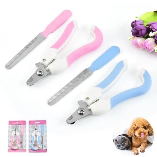 60Set/Lot 2Pcs/Set Nail Clippers Pet Nail Cleaner Set Nail File Dog Cat Scissor Multi-purpose Nail Clipper Manicure Tools HA2216