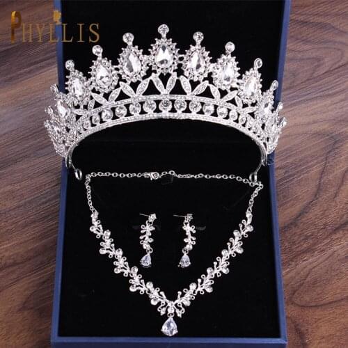 A111-S Luxury Wedding Crown Baroque Tiaras Women Headband Crystal Bridal Jewelry Sets Rhinestone Bride Hair Accessories Crystal