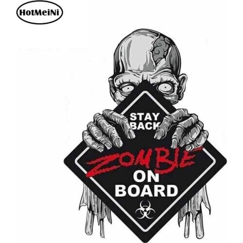 HotMeiNi 13cm x 10cm Car Sticker ZOMBIE ON BOARD STAY BACK HELMET LAPTOP BUMPER MADE IN USA DECAL STICKER