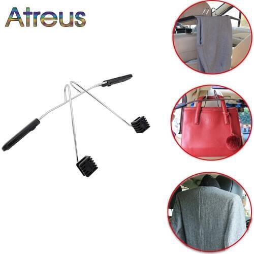 Atreus 1Pcs Car hanger metal stainless steel headrest hanger for Renault Megane 2 Captur Mitsubishi ASX Suzuki Vitara Jeep