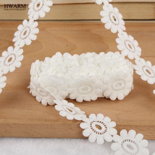 10yard white lace fabric ribbon baby shower edding decoration festival gift trim hollow milk silk water-soluble embroidery lace