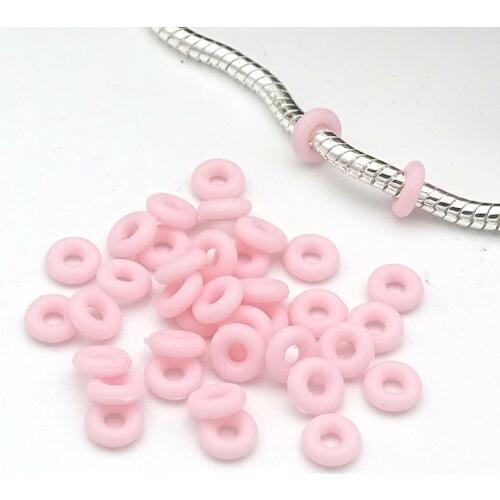 Free Shipping 20pcs Pink Rubber Clip Charms Safety Stopper Bead Fits European Style Pandora Charm Bracelets & Necklaces