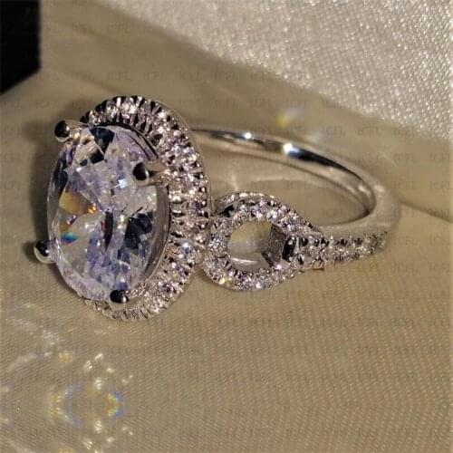 CAOSHI Gorgeous Oval-shaped Crystal Rings for Women Fashion Luxury Design Bridal Wedding Accessories Excellent Quality Jewelry