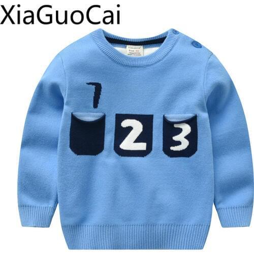 Boys Winter Tops 2018 Boys Autumn and Winter Kids Sweaters Cotton Childrens Baby Pullover Childrens Sweater Kids Knit Sweater