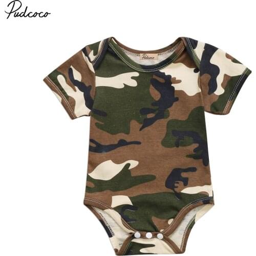Baby Boys Girl Camo Clothes Newborn Short Sleeve Romper Jumpsuit Clothes Summer