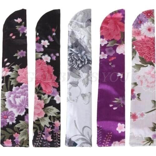 Elegant Silk Hand Fan Bag Holder Pouch Folding Hand Fan Case Party Wedding Bags Drop Shipping