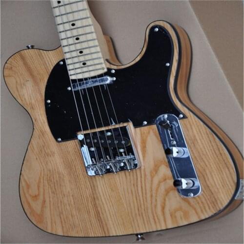 Custom electric guitar white wax Maple fingerboard, wood color silver hardware, free transportation