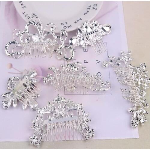 Diamond-studded Pearl Bridal Tiara Alloy Hair Comb Insert Comb Diamond-studded Accessory Bridal Pearl Tiara Hair Q1O2
