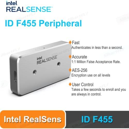 Intel RealSens ID F455 Peripheral an Active Stereo Depth Sensor with a Specialized Neural Network Designed for Smart Locks etc