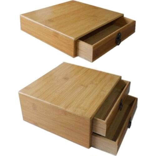 Natural Bamboo Pu'er Tea Canister Box Wood Color Tea Tray Kung Fu Set Teaware Ac