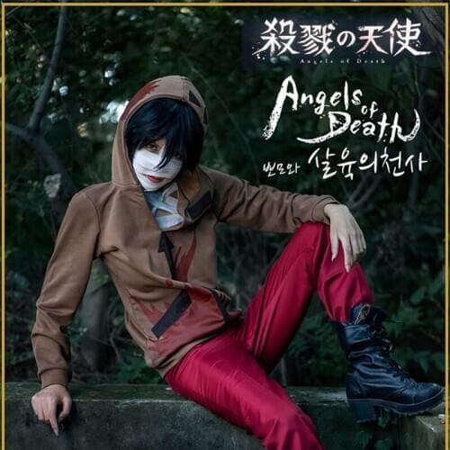 NEW High quality Angels of Death Cosplay Isaac Foster Costume Play Wigs Zack shoes Hallowee Cosplay Costume Full set