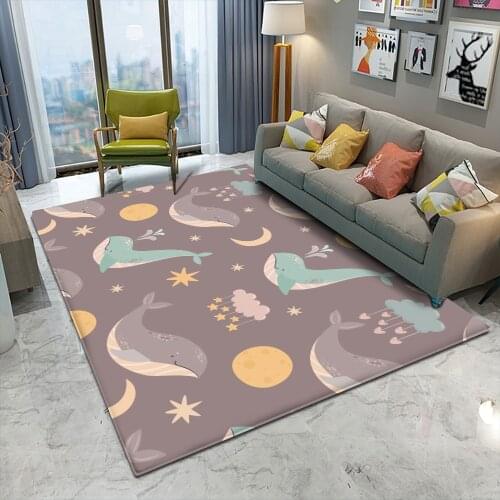 Tapis Top Brand Cute Animal Dolphin Pattern Flannel Carpet Non-Slip Carpet Bedroom Living Room Decor Rectangle Carpet Alfombra