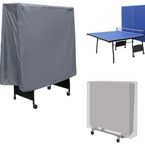 Table Tennis Table Cover Grey Waterproof Anti-Dust Ping Pong Table Protective Cover 152*52*144CM Outdoor Furniture Cover