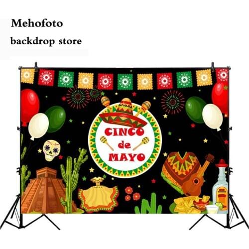 Mehofoto Mexican Fiesta Photography Backdrop Carnival Festival Photo Booth Studio . Great as Dress-up Background Seamless 922