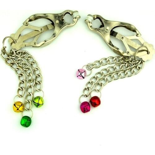 Metal Nipple Heart-shaped Appeal Nipple Clip Nipple Clamps Three Chain Butterfly Nipple Bell