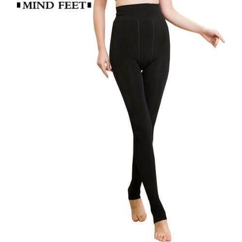 MIND FEET Women Warm Leggings High Elasticity Slim Velvet Thickening Female Skinny Pants Autumn And Winter Pencil Pants