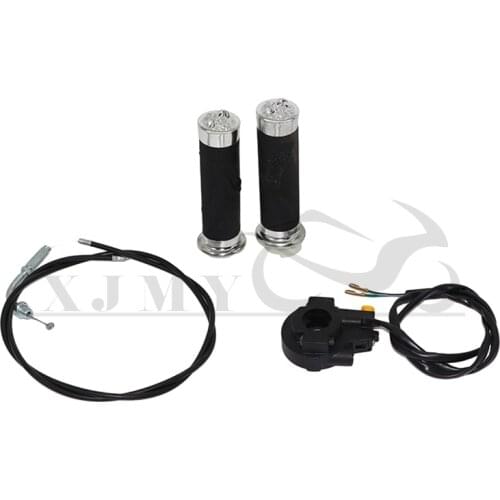Motorcycle Handlebar Hand Grips Throttle Cable Kill Switch Set For 49cc-80cc Engine Parts Motorized Bicycle Push Bike