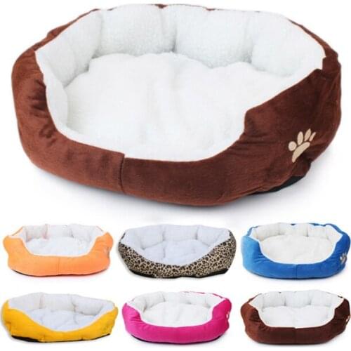 Soft Pet Dog Nest Puppy Cat Bed Fleece Warm House Kennel Plush Mat Pet Products Multiple Colour Small Dog Bed
