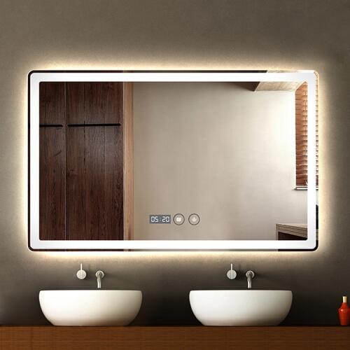 New CTL305 Wall-mounted Led Bathroom Mirror Modern Intelligent HD Frameless Bathroom Mirror Anti-fog Mirror 110V/220V 4.8W/M 5MM