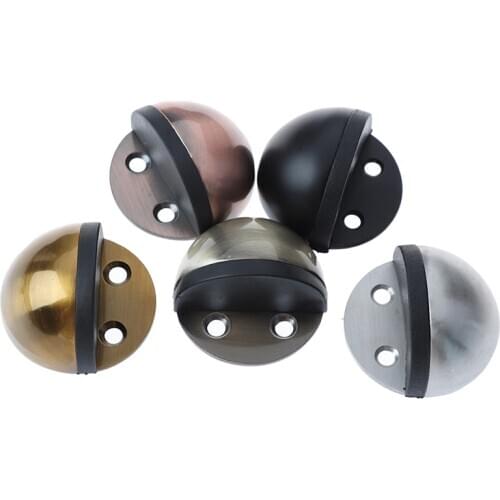 Non Punching Sticker Hidden Stainless Steel Rubber Door Stopper Door Holders Catch Floor Mounted Nail-free Door Stops 45*26mm