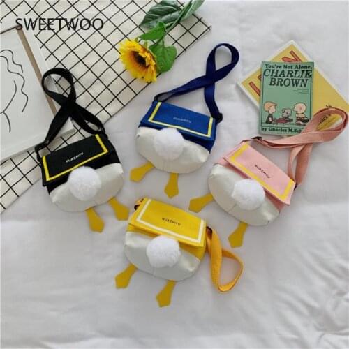 Duck Butt Bag 2021 New Trendy Summer Vitality Girl Canvas Messenger Bag Ins Cute Art Shoulder Bag