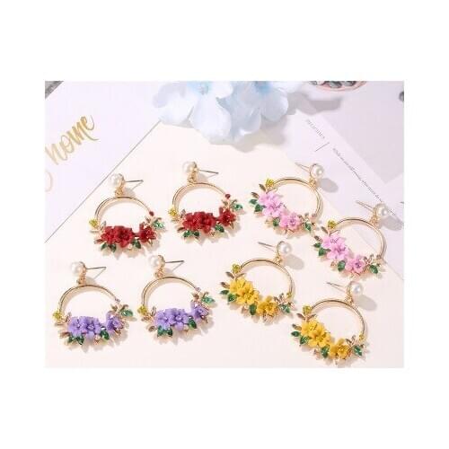 New fashion Sweet color garland pearl earrings For Women girl Accessories jewelry wholesale