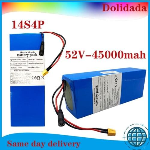 Dolidada Original 52V 45000mah Electric Bike Battery 30A BMS Lithium Battery Pack 52V with Ebike Battery XT60 plug with BMS