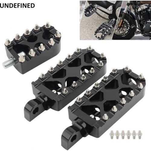 For Harley MX Foot Pegs Motorcycle Wide Fat Footrest Shifter Pegs 360 Roating Sportster Fatboy Street Bob Wide Glide Dyna Bobber