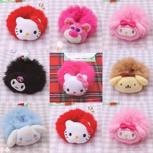 Kawaii Cartoon Japan Cute Big Ear Dog Cat Plush Large Intestine Hair Band Hair Rope Hair Accessories head bands Hair Ties