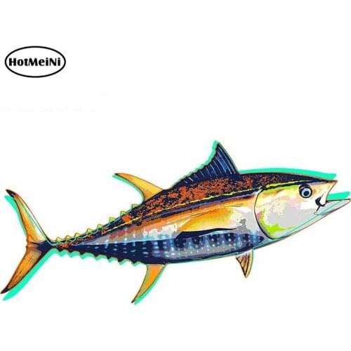 HotMeiNi 13cm x 6.2cm for Tuna Fish Car Styling Graphics Funny Car Stickers Bumper Trunk Decals JDM Camper Car Assessoires