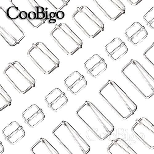 5pcs Sliver Metal Slider Tri-glides Wire-formed Roller Pin Buckles Strap Slider Adjuster Bag Webbing DIY Parts Accessories