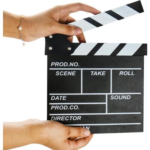 Director Movie Video Slate Clapboard Film Cut Prop Black White Clap Stick Clapper Board Scene Clapperboard Shooting Art Master
