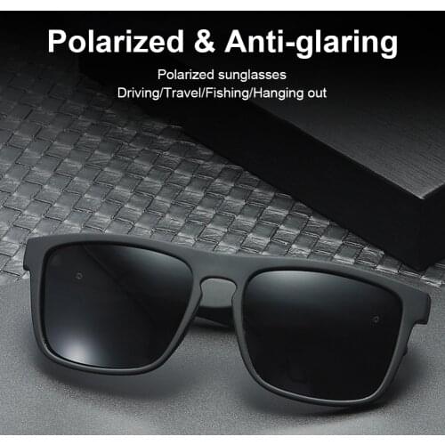 Fashion Classic Polarized Sunglasses Large Retangular UV400 Protection Driving Sun Glasses Camping Hiking Fishing for Men Women